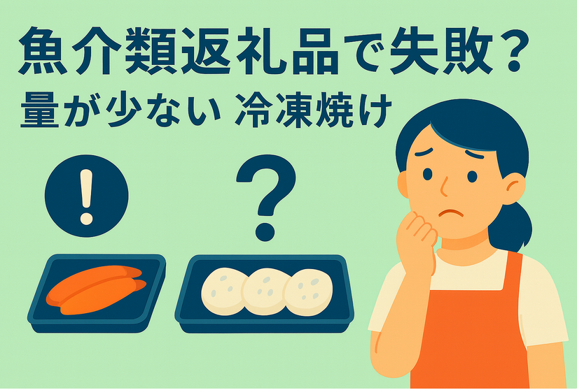 魚介類返礼品で失敗? 冷凍焼け 量が少ない