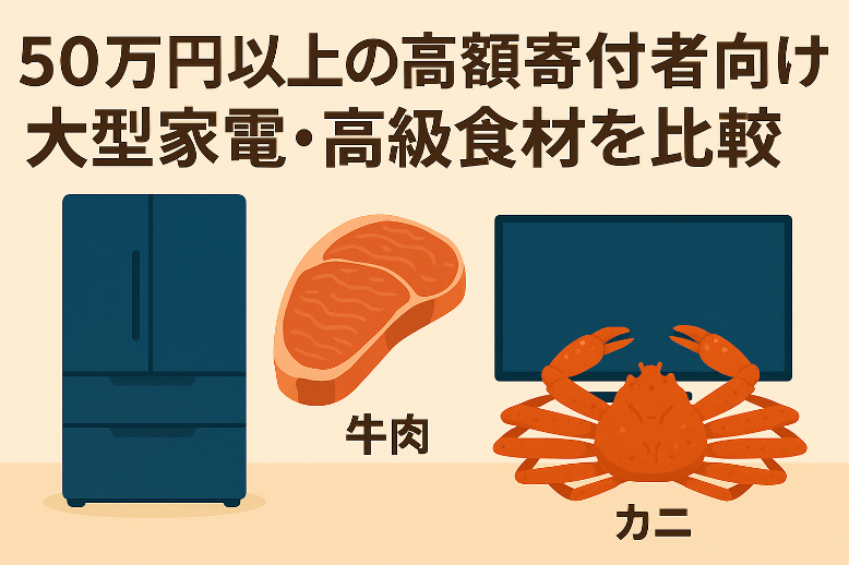 50万円以上の高額寄付者向けふるさと納税おすすめ返礼品｜大型家電・高級食材を比較